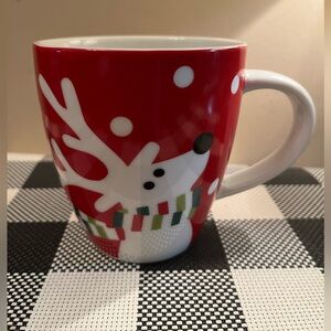 CRATE & BARREL REINDEER MUG CHRISTMAS COCOA COFFEE CUP WINTER MUG
